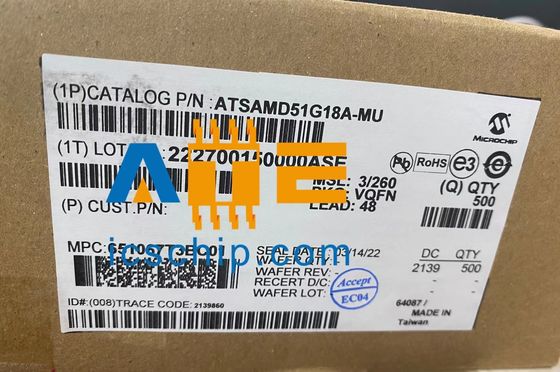 ATXMEGA64D4-MH ไมโครคอนโทรลเลอร์ 8 บิต - MCU 64KB FL,2KB EE,4KB SRAM 1.6-3.6V